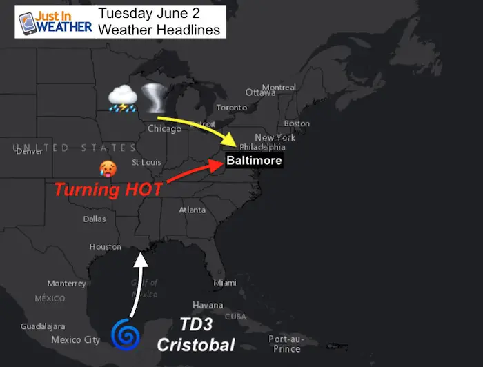 June 2 weather headlines