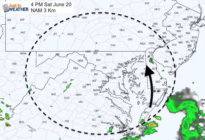 June 20 maryland weather rain storm Saturday 4 PM
