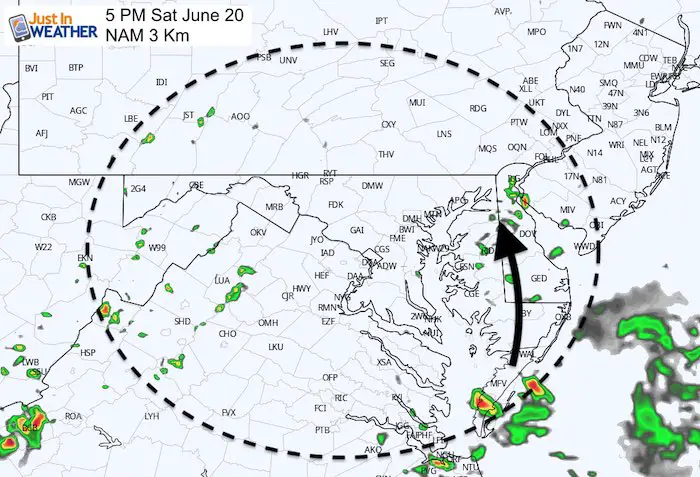 June 20 maryland weather rain storm Saturday 5 PM