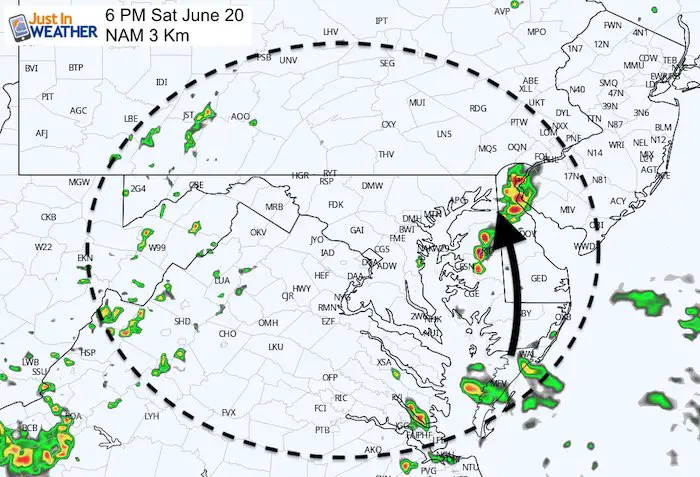 June 20 maryland weather rain storm Saturday 6 PM