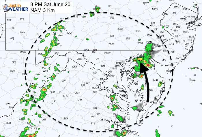 June 20 maryland weather rain storm Saturday 8 PM