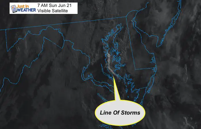 June 21 maryland weather fathers day satellite Sunday 7 AM