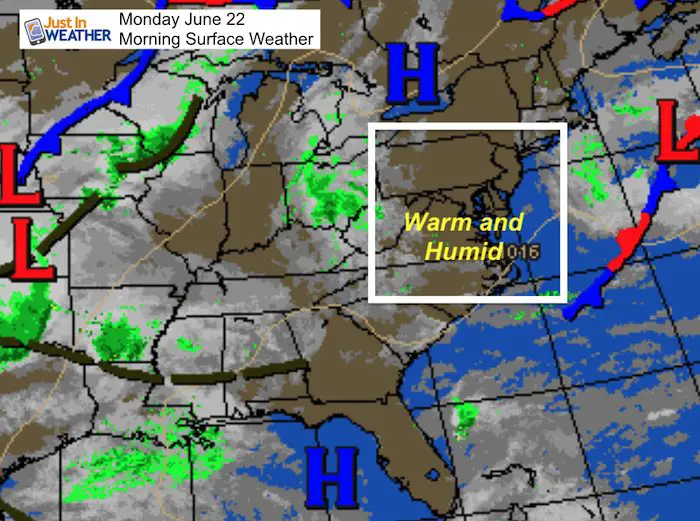 June 22 maryland weather Monday morning