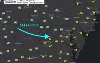 June 24 maryland weather dew point Wednesday