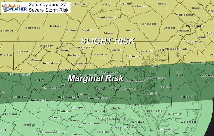 June 27 maryland weather severe storm risk