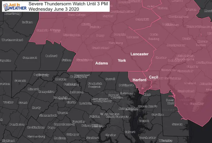 June 3 Severe Thunderstorm Watch Wednesday