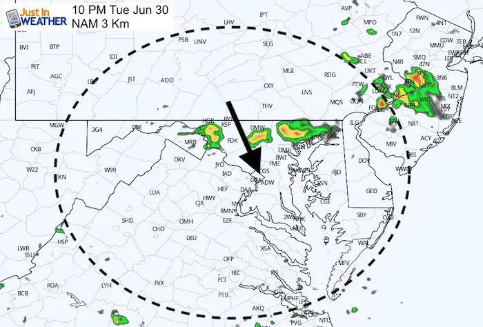 June 30 maryland weather storm Tuesday 10 PM