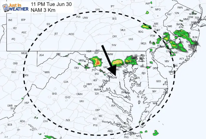 June 30 maryland weather storm Tuesday 11 PM