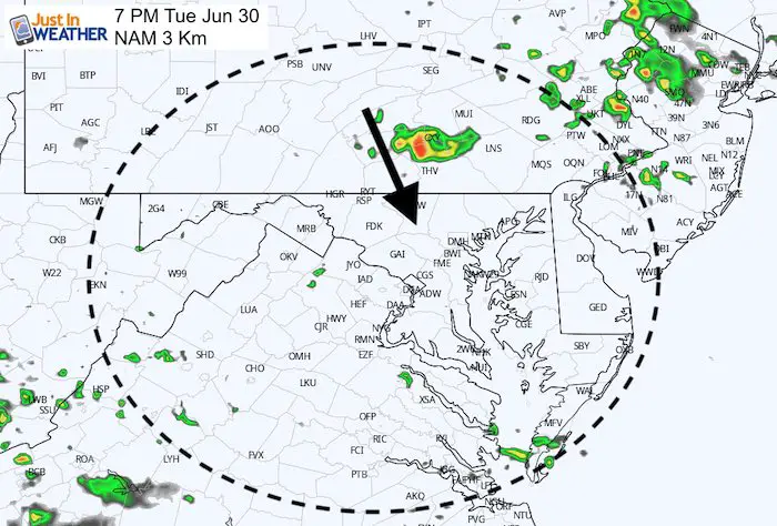 June 30 maryland weather storm Tuesday 7 PM