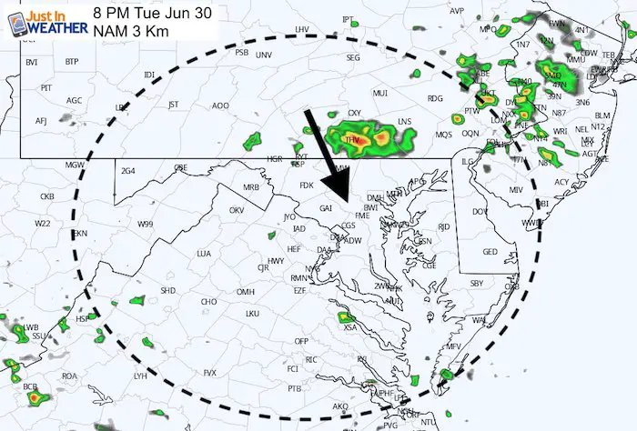 June 30 maryland weather storm Tuesday 8 PM