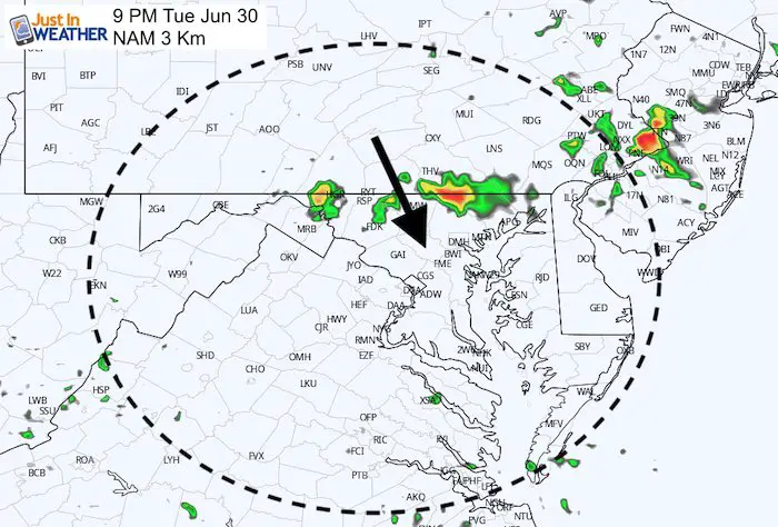 June 30 maryland weather storm Tuesday 9 PM