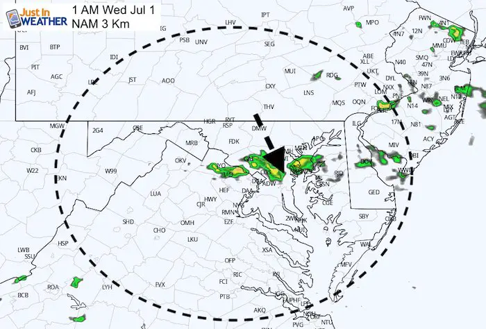 June 30 maryland weather storm Wednesday 1 AM