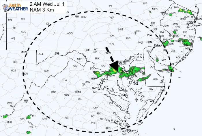 June 30 maryland weather storm Wednesday 2 AM