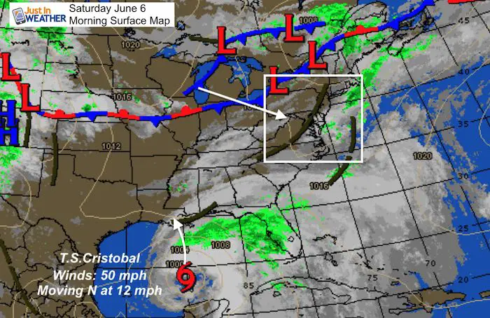 June 6 weather morning surface map