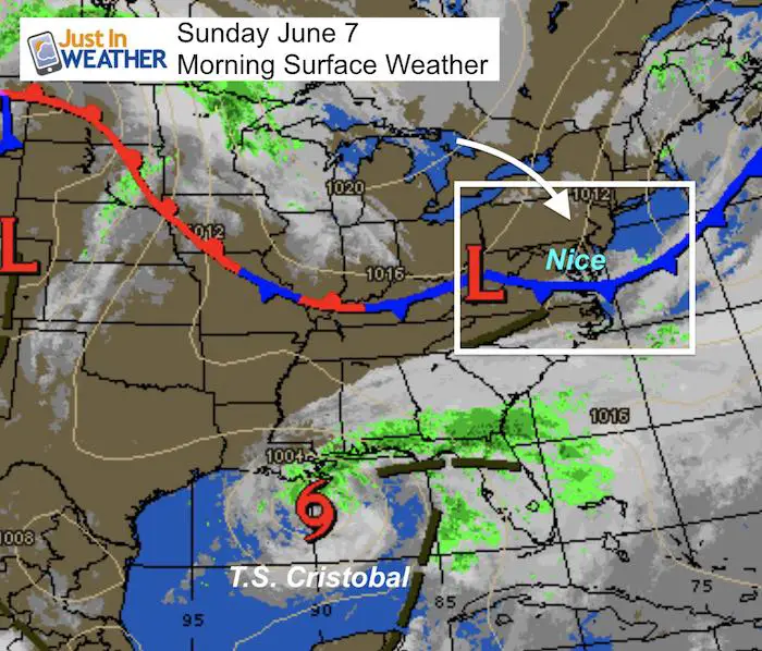 June 7 maryland wether tropical storm cristobl Sunday morning