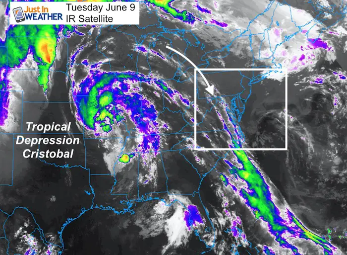 June 9 maryland weather Cristobal satellite