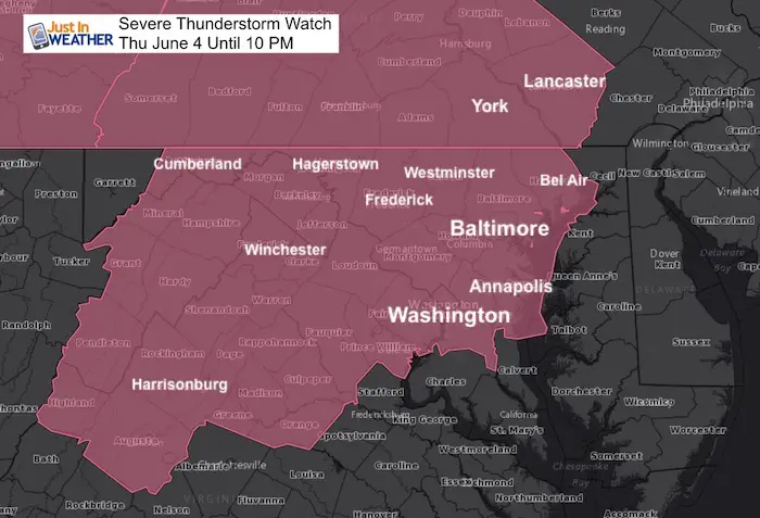 Severe Thunderstorm Watch Thursday evening June 4
