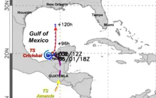 Tropical Storm Cristobal crossover Pacific Atlantic