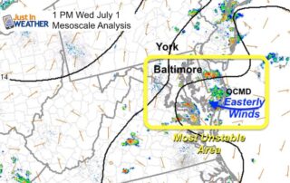 July 1 maryland weather afternoon map