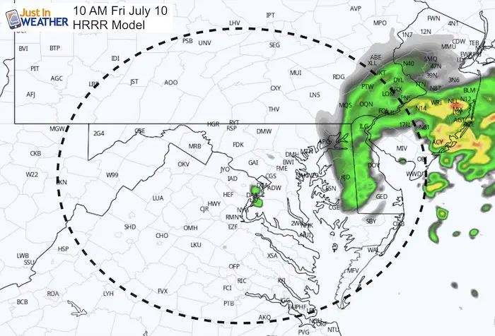 July 10 maryland weather tropical storm Fay rain 10 AM
