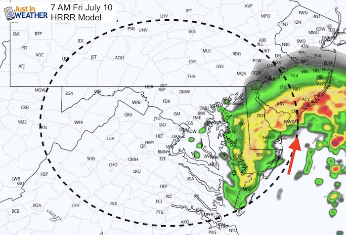 July 10 maryland weather tropical storm Fay rain 7 AM