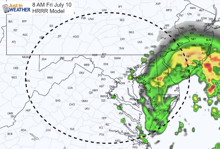 July 10 maryland weather tropical storm Fay rain 8 AM