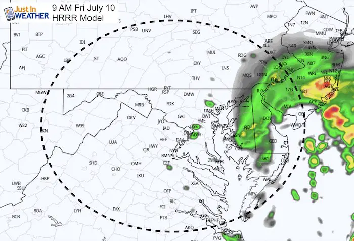 July 10 maryland weather tropical storm Fay rain 9 AM