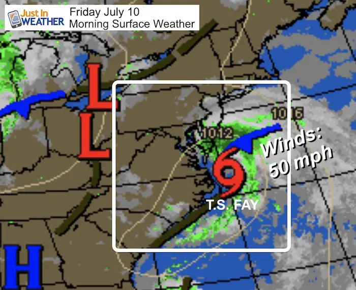 July 10 weather tropical storm fay Friday morning