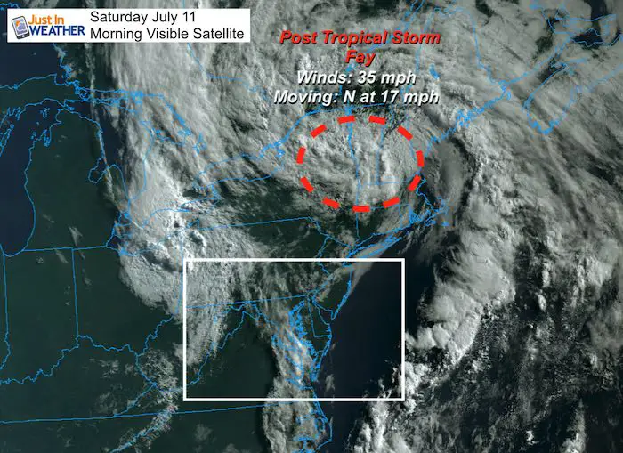 July 11 weather satellite Fay Saturday morning