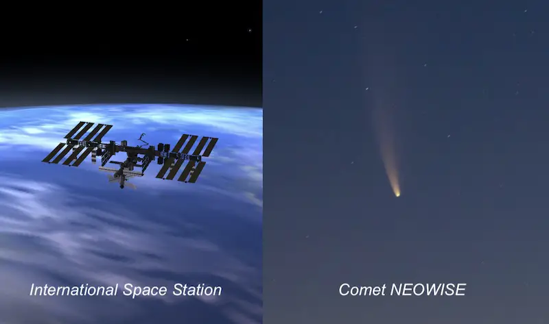 July 14 comet NEOWISE and ISS