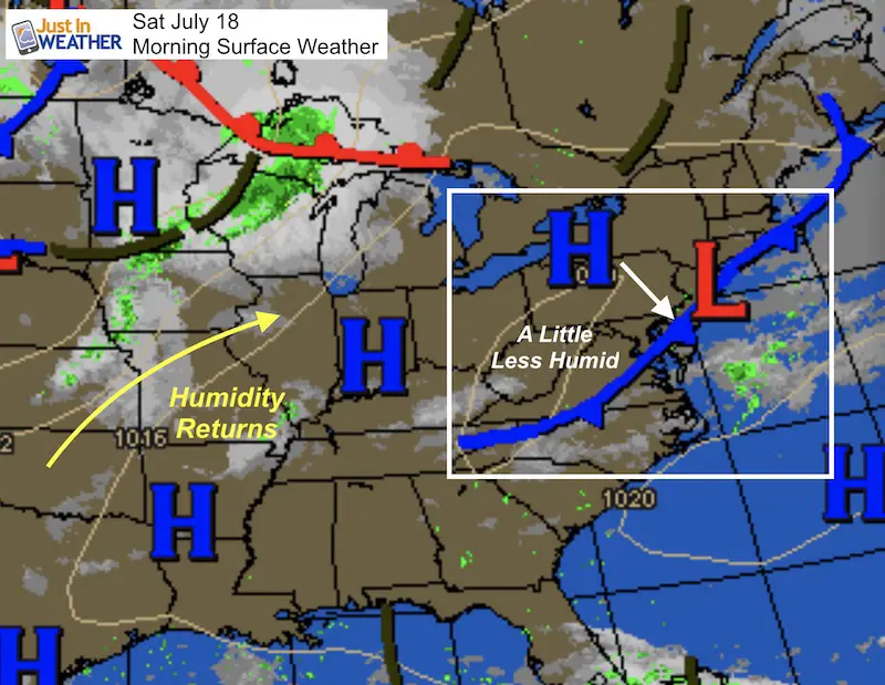 July 18 morning weather Saturday