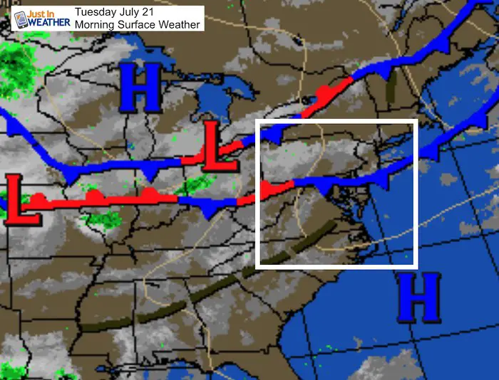 July 21 maryland weather morning Surface Weather Tuesday