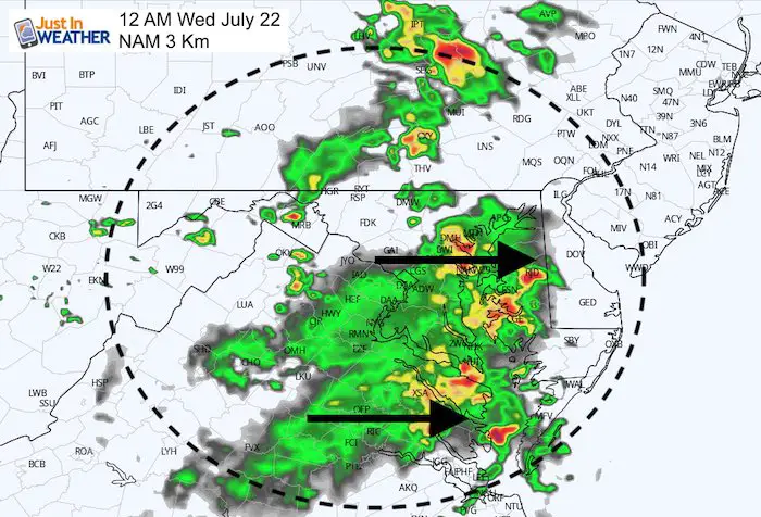 July 21 maryland weather storms Wednesday 12 AM