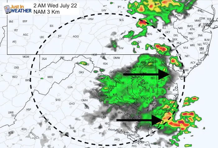 July 21 maryland weather storms Wednesday 2 AM