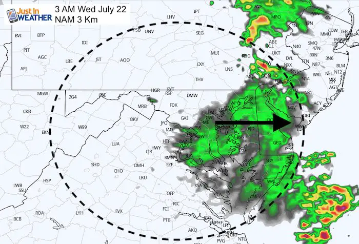 July 21 maryland weather storms Wednesday 3 AM