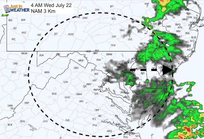 July 21 maryland weather storms Wednesday 4 AM