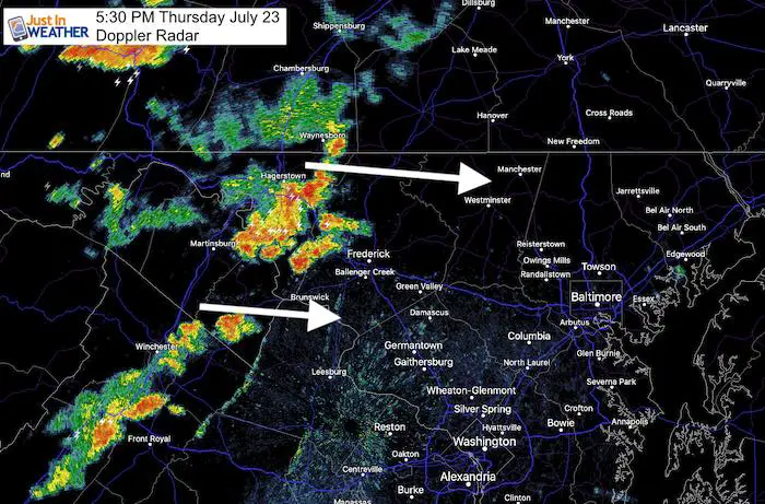July 23 maryland weather storm radar 530PM
