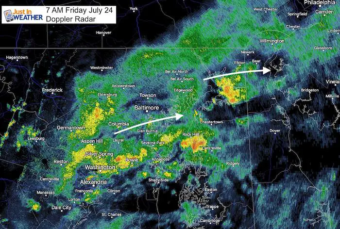 July 24 maryland weather rain Friday morning radar