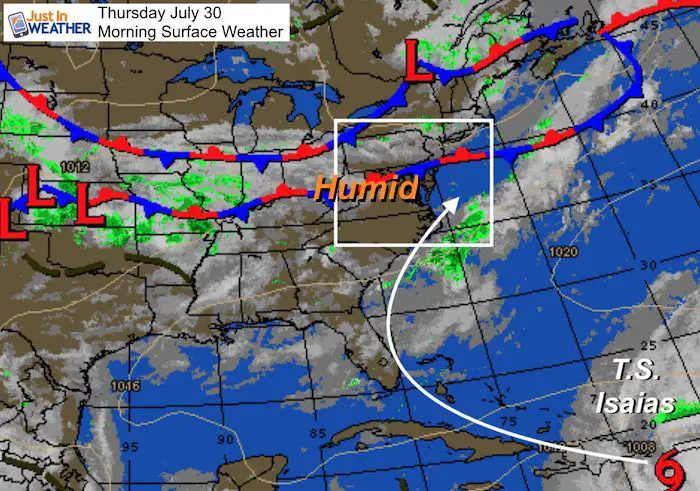 July 30 morning surface weather
