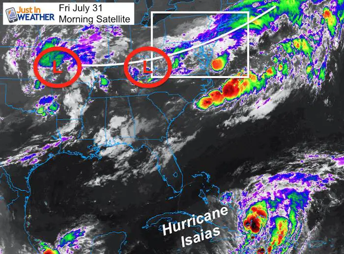 July 31 hurricane isaias weather Friday morning