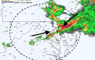 July 6 maryland weather severe storms NAM Monday 7 PM