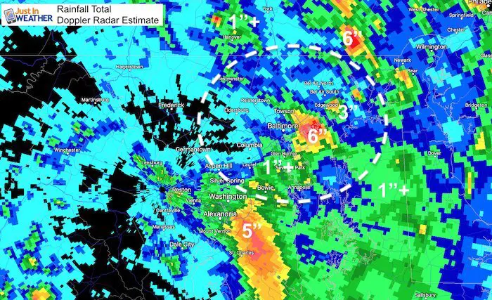July 7 storm rainfall total