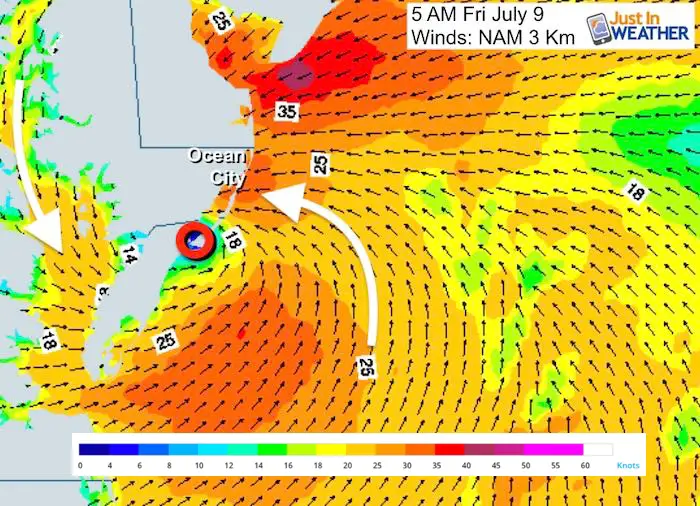 July 9 weather tropical storm winds Friday morning