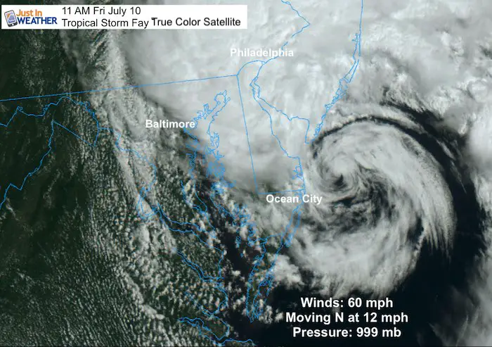 Tropical Storm Fay Satellite 11 AM Friday July 10 B
