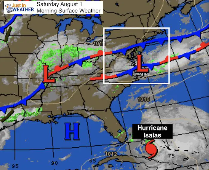August 1 weather Saturday morning