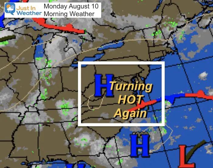 August 10 maryland weather Monday morning