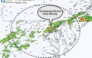 August 12 weather storm radar Wednesday 4 PM