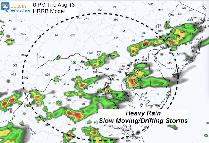 August 13 maryland weather storm Thursday 6 PM