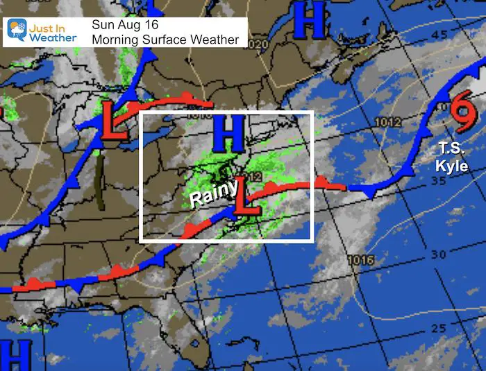 August 16 morning surface weather