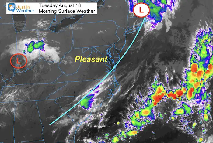 August 18 weather Tuesday morning satellite